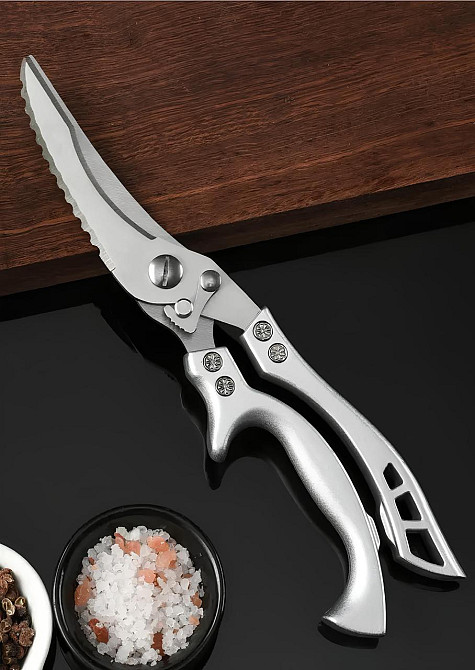 Кухонні ножиці-ніж 2 в 1 RESTEQ з чохлом, нержавіюча сталь — універсальний інструмент для оброблення та різання Київ - фото 3