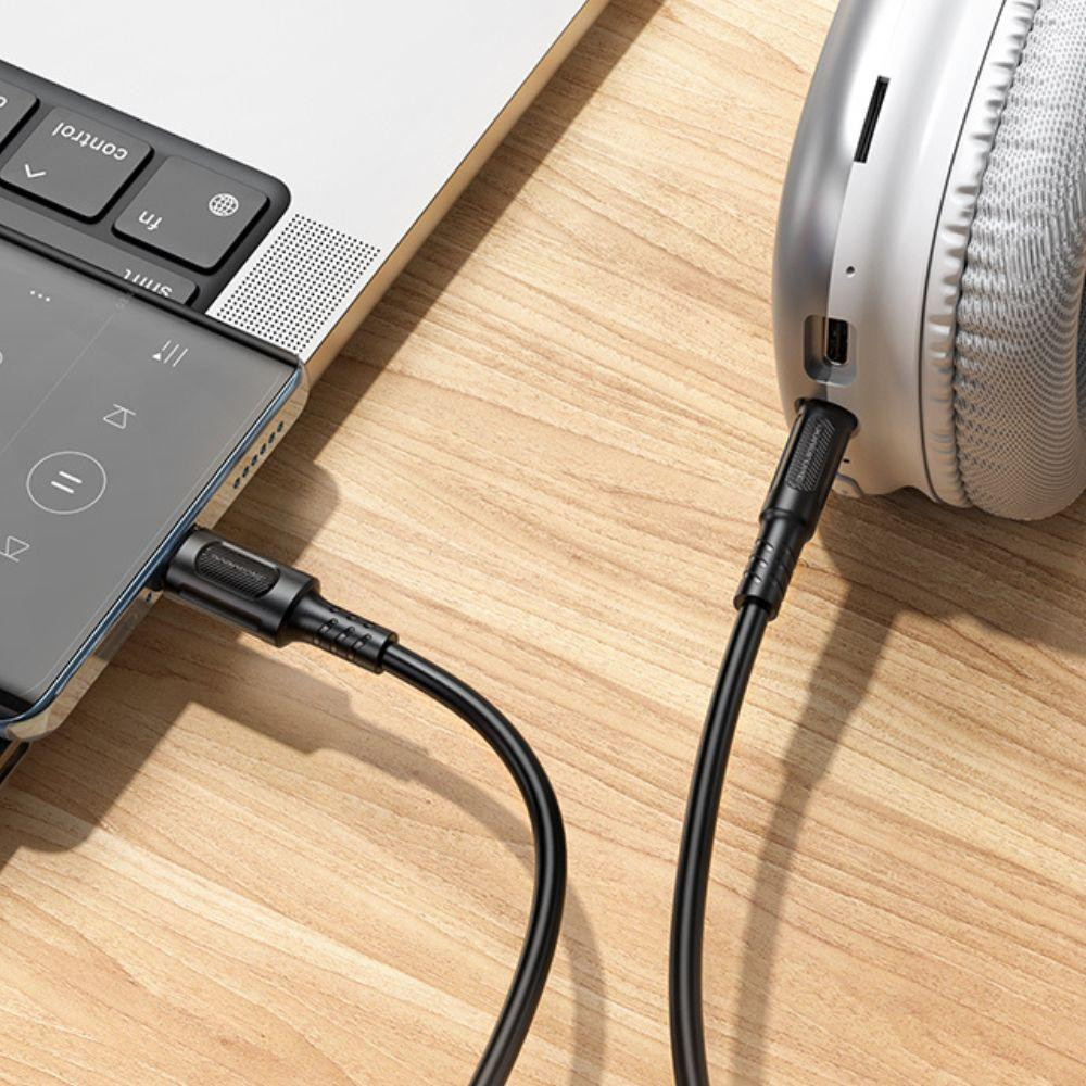 Аудіокабель BOROFONE BL25B Nice digital audio conversion cable Type-C Black Одеса - фото 8