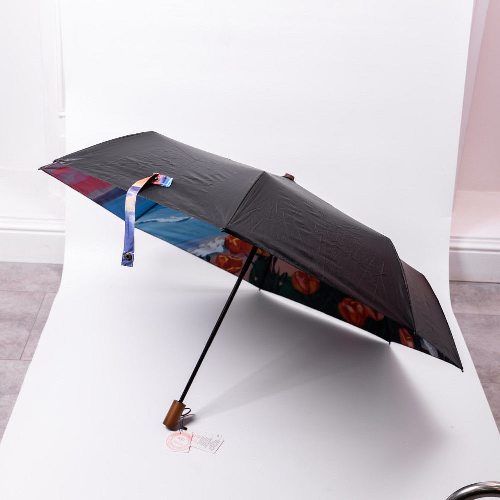 Yiwu Парасолька механічна елегантна з принтом міцна надійна з поліестеру діаметр 100 см HP-23-1 Коломия - фото 5