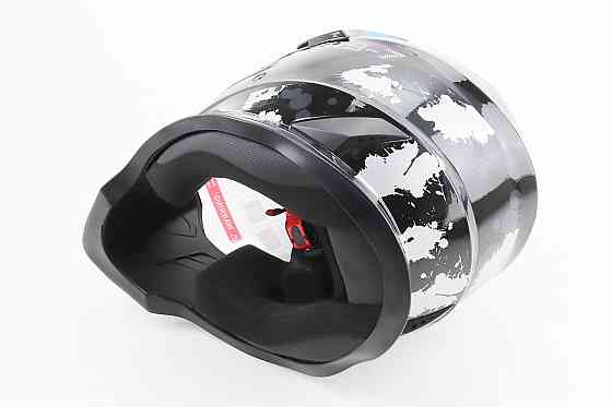 Шолом кросовий/ендуро/АТV зі склом BLD-819-7 М (57-58см), ЧОРНИЙ/СІРО-СИНІЙ Киев