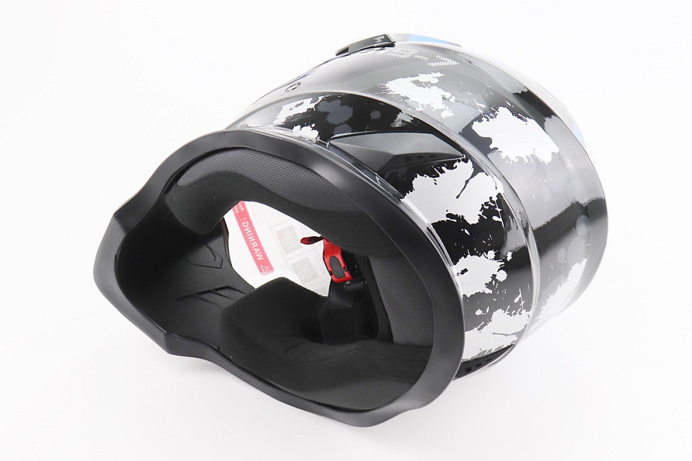 Шолом кросовий/ендуро/АТV зі склом BLD-819-7 М (57-58см), ЧОРНИЙ/СІРО-СИНІЙ Киев - изображение 2