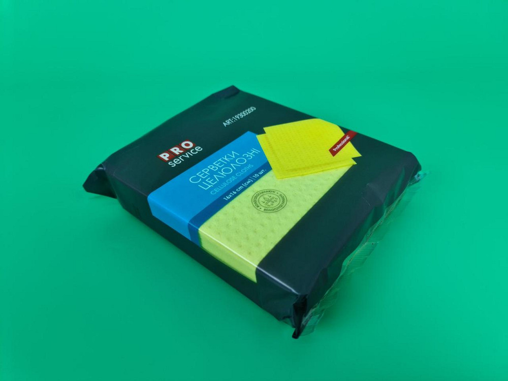 Губчатая влагопоглощающая салфетка из натуральной целлюлозы 10шт (16*16) PRO (1 пачка) Харків - фото 3