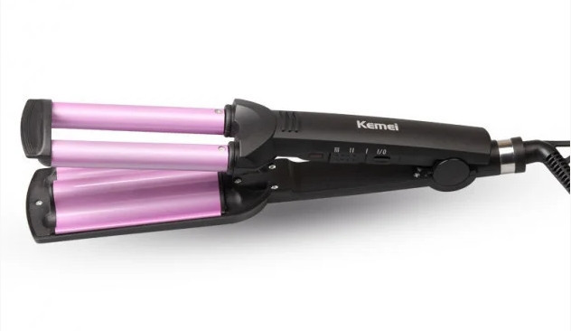 Потрійна плойка Kemei Km-2022 Щипці Київ - фото 5