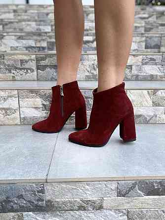 Nivelle Жіночі черевики NIVELLE бордові натуральна замша каблук 9.5см висота 10см 37р. (3023) Коломия