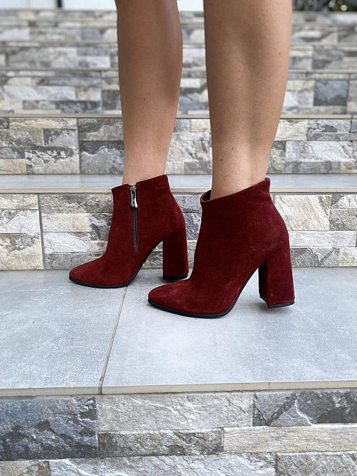 Nivelle Жіночі черевики NIVELLE бордові натуральна замша каблук 9.5см висота 10см 37р. (3023) Коломия - фото 2