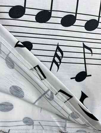 Футболка с нотами женская S бело-черный Киев