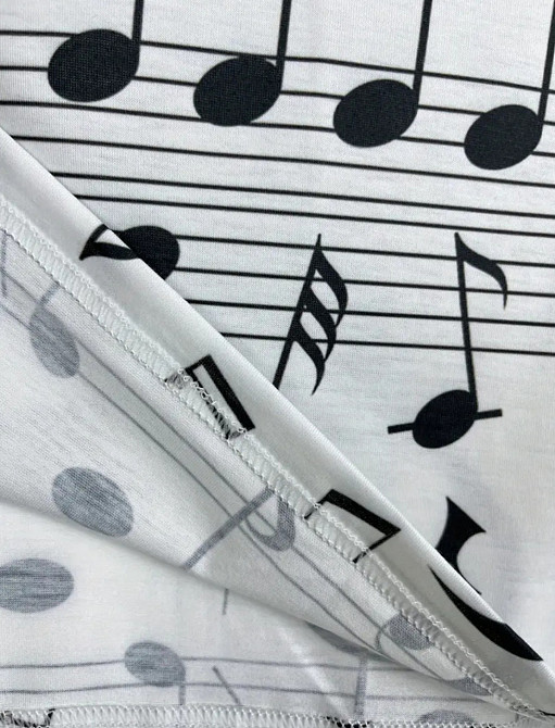 Футболка с нотами женская S бело-черный Киев - изображение 5