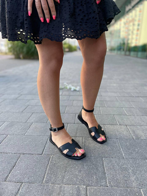 Mermaid Босоніжки жіночі чорні Mermaid 2405 літні з натуральної шкіри / Шкіряні босоніжки на ни Коломия - фото 5