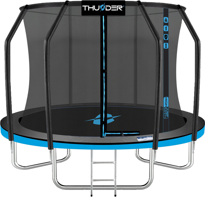 Батут THUNDER INSIDE ELITE з внутрішньою сіткою 6 футів 183 см чорно-блакитний Київ - фото 1