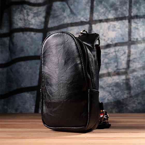 Жіночий слінг сумка через плече з екошкіри Vintage sale_15117 Чорний Київ