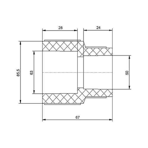 Муфта PPR Blue Ocean 63х50 редукционная Киев