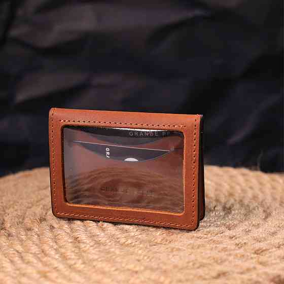 Отличная обложка на автодокументы в винтажной коже Слава ЗСУ GRANDE PELLE 16705 Светло-коричневая Киев