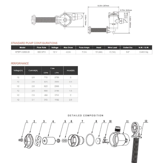 Аэратор Горизонтальный 800Gph Seaflo Киев - изображение 2