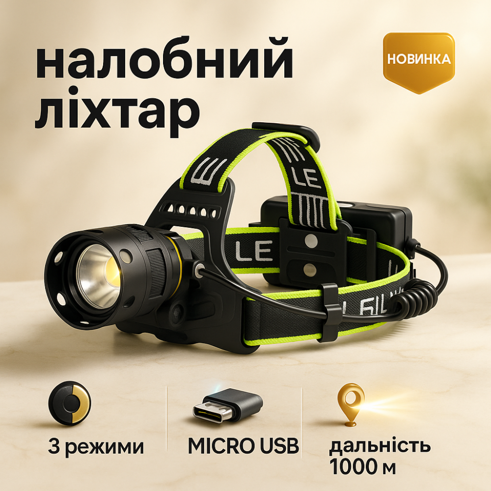 Тактичний ліхтар на голову Police BL-A14-3-P90, Потужний налобний ліхтар для риболовлі MI-63 Львів - фото 18