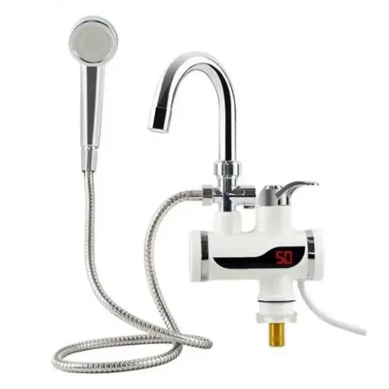 Цифровой мгновенный водонагреватель WATER HEATER MP-5208 с душем с LED дисплеем, 3кВт, белый 3251 Киев