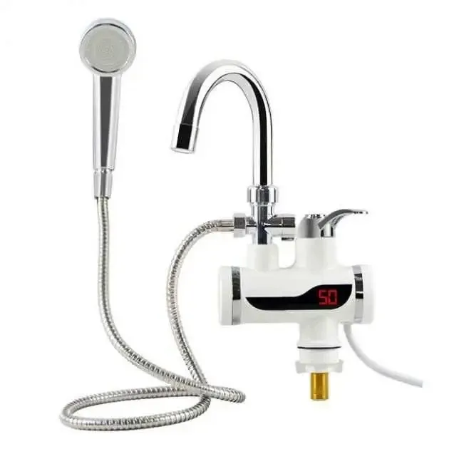 Цифровий миттєвий водонагрівач WATER HEATER MP-5208 з душем з LED дисплеєм, 3кВт, білий 3251 Київ - фото 5