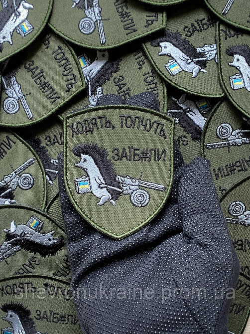 Шеврон ЗЛОЙ ЕЖИК (Форма щит. На липучке) Размер 8x6.5см Киев - изображение 6