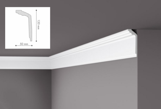 Карниз(плинтус) потолочный гладкий NMC , GT  , 120x50x2000mm Днепр