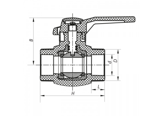 PPR Кран шаровой для горячей воды (ручка) 32 KOER Харьков