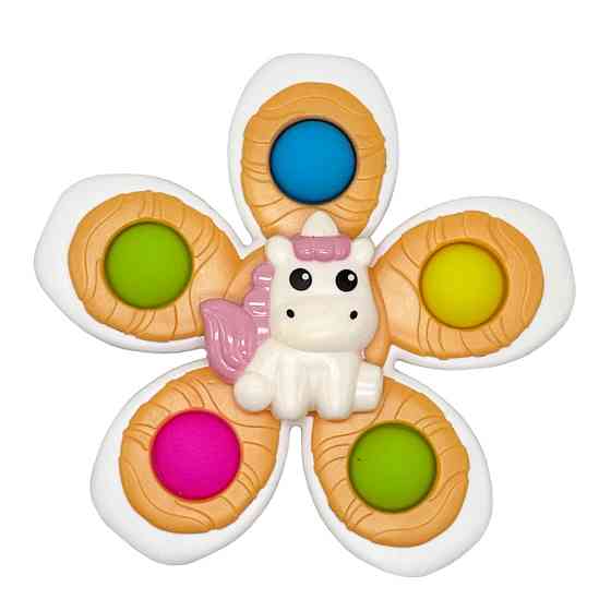 Дитяча брязкальце-спінер з м'якими кнопками "Єдиноріг" GZ-05-2 Вінниця