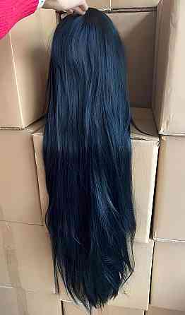 Довга чорна перука RESTEQ 100 см – пряме синтетичне волосся для косплею, аніме, вечірок і фотосесій Київ