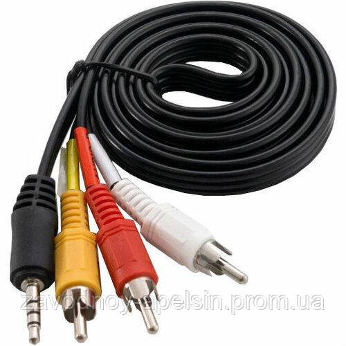 ТВ TV\AV кабель 3,5 мм - 3 RCA 1,5 м Одеса - фото 1