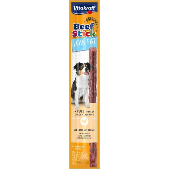 Мясная палочка для собак с пониженным содержанием жира Витакрафт Vitakraft Beef Stick Original лакомство с индейкой, 12 г Винница