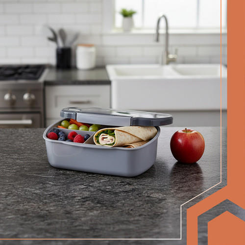 Ланч-бокс для їжі 800 мл з кришкою і клапаном Ruhhy (26169) Сірий Нововолинськ - фото 9