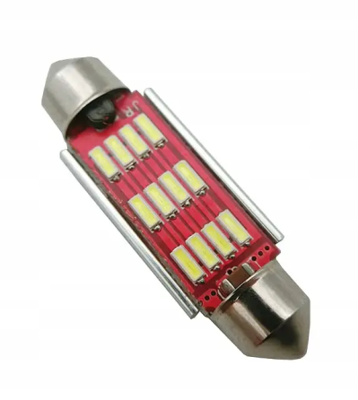 LED C5W C10W 39мм, 12 SMD 4014, з обманкою Canbus, білий, лампа для салону авто і номера Київ