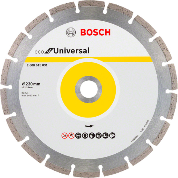 Алмазний круг Bosch ECO Universal 230x22,23x2,6x7мм (2608615031) Київ - фото 1