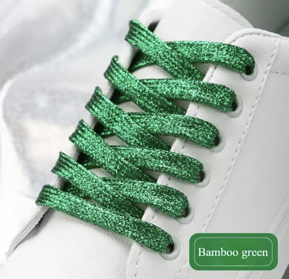 Шнурки блискучі глітерні Зелений Смела - изображение 1
