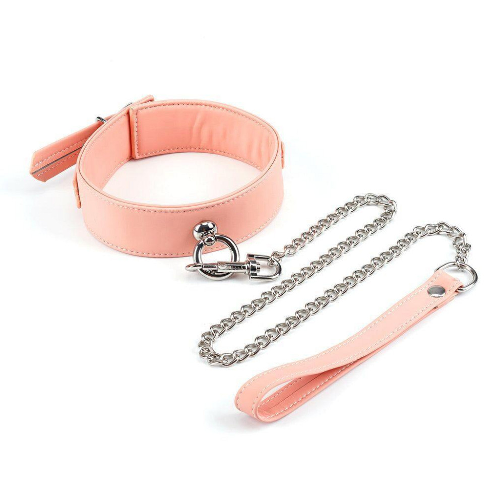 Нашийник з повідцем Liebe Seele Dark Candy Pink Collar with Leash, повідець на карабіні Sex Aura Київ - фото 1