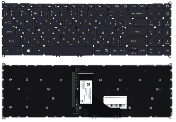 Клавиатура для ноутбука Acer Aspire (A514-52) Black, с подсветкой (Light), RU Вінниця