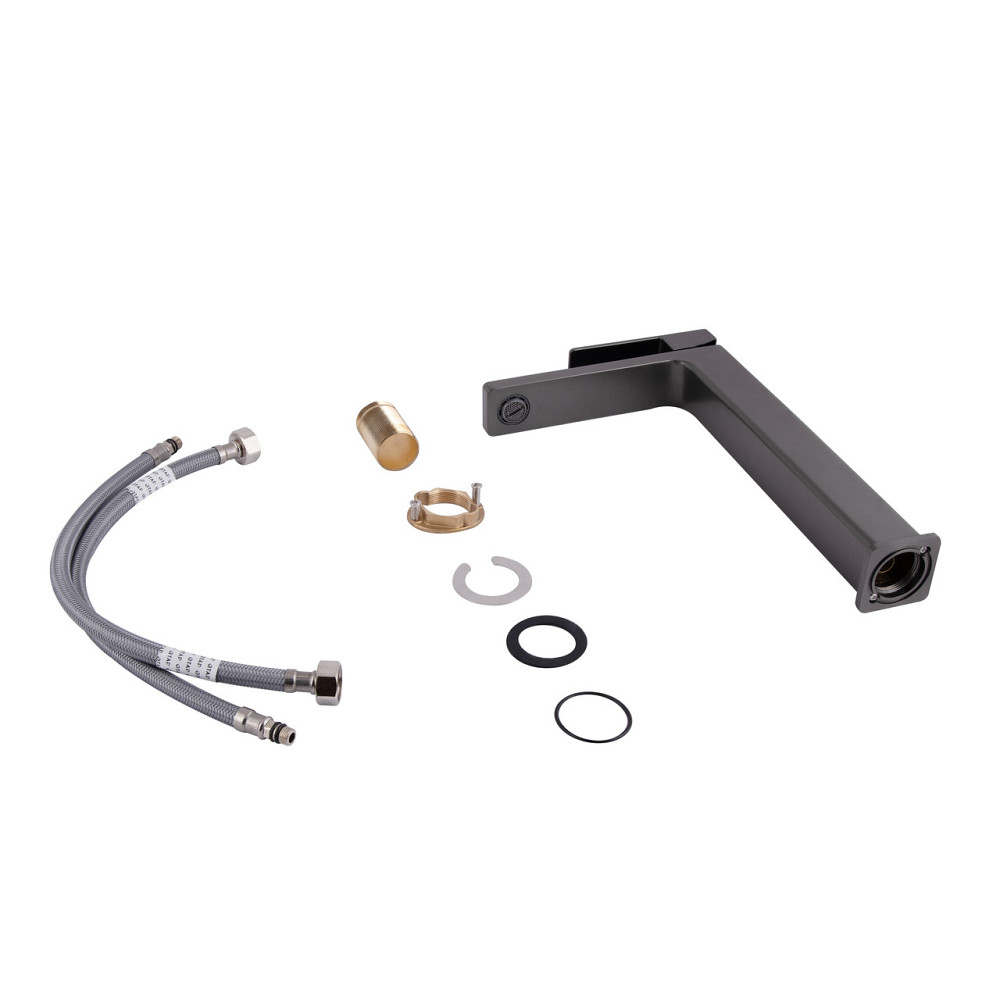 Змішувач для раковини Qtap Gemini високий QTGEM269GMB45680 Gunmetal Black PVD Київ - фото 4