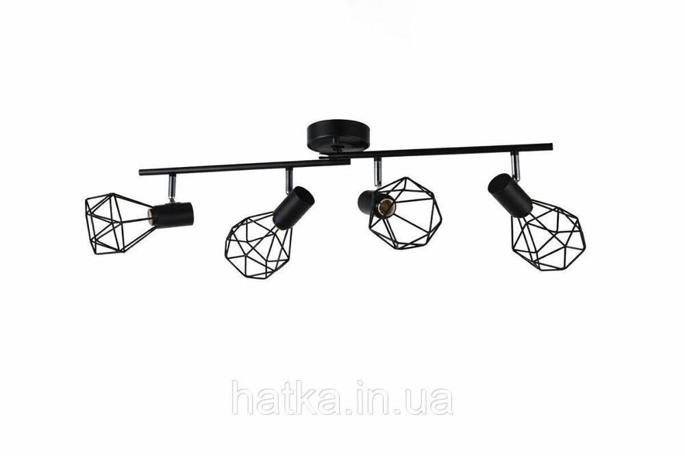 Потолочная люстра на 4 плафона VALESO CD507-4 современная для гостиной и спальни черная Киев - изображение 2