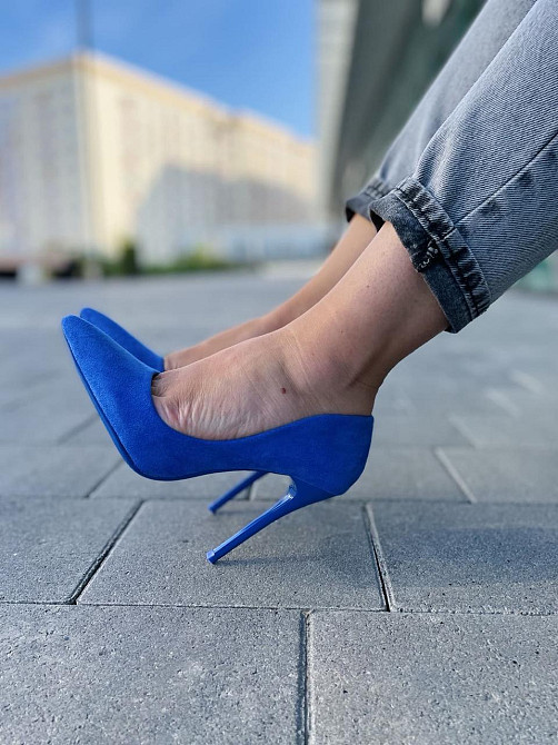 Comer Туфлі жіночі COMER сині еко-замша 36р. каблук 11см (4785) Коломия - фото 8