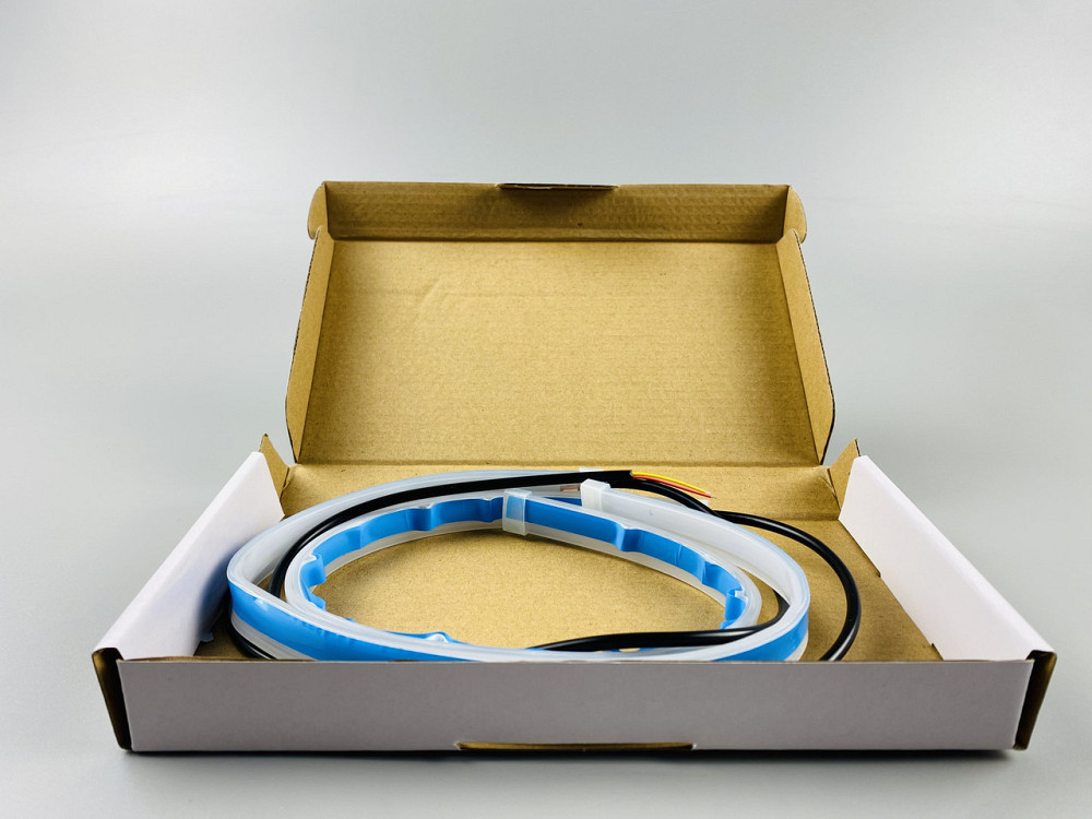 Гнучка світлодіодна LED-стрічка для фар автомобіля, гнучкі денні ходові вогні з миготливим поворотом авто LED Мукачево - фото 3