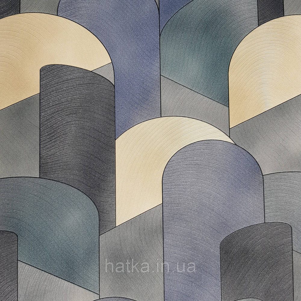 Шпалери метрові вінілові на флізелін дизайнерські Erismann Elle геометрія абстракція сині зелені жовті Київ - фото 2