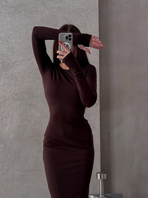 Жіноча базова термо сукня максі у стилі скімс Одеса - фото 3