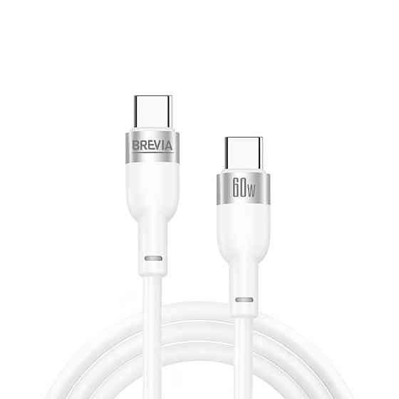 Кабель Brevia Type-C to Type-C 60W 1,2м, білий box (52120WCCC1) Львів