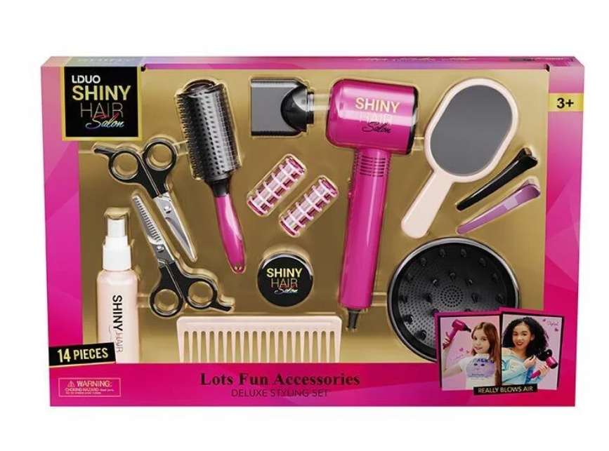 Набір перукаря 14 елементів функціональний фен насадка ножиці шпильки бігуді дзеркало Рожевий (626021) Чернігів - фото 1