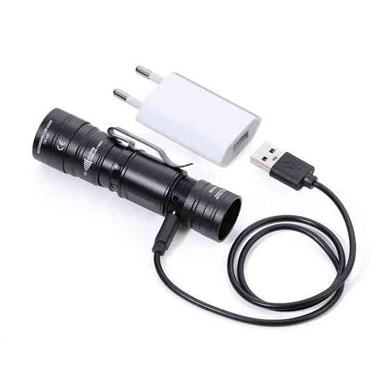 Фонарик Troika Eco Beam с USB-зарядкой алюминиевый Черный Киев