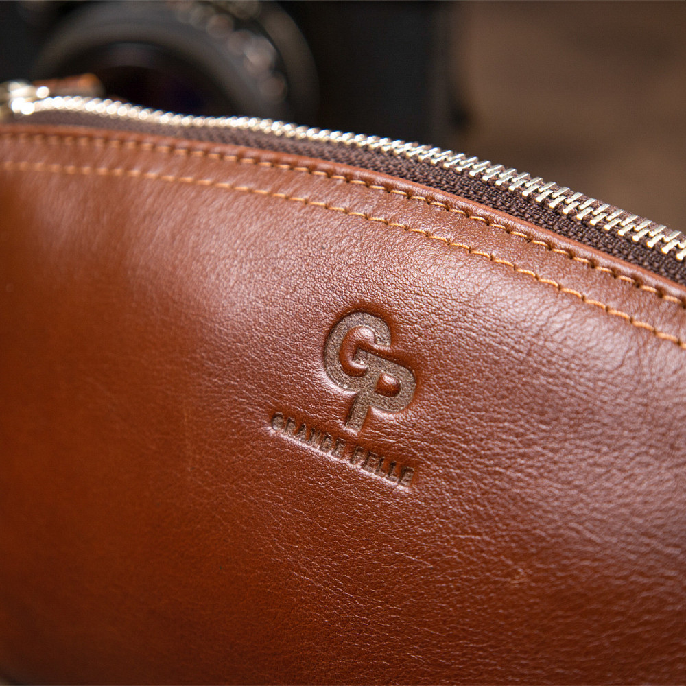 Женская косметичка из натуральной кожи GRANDE PELLE 11510 Коричневый Киев - изображение 10