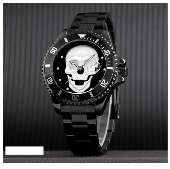 Годинник чоловічий наручний з черепом Skmei 9195 (Чорний) Київ