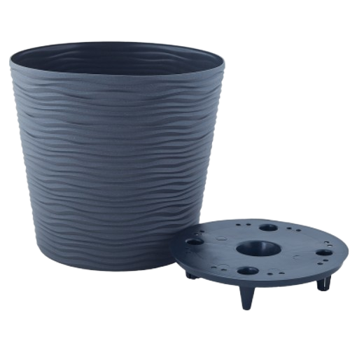 Вазон Ф'южн зі вставкою 20*18см низький граніт Алеана Житомир - фото 1