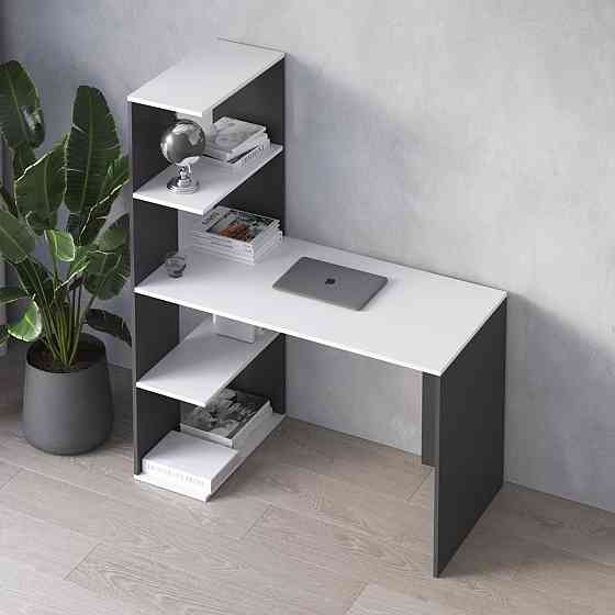 Комп’ютерний стіл VAYS M-16, письмовий з боковим стелажем зліва, ЛДСП, 120×60×148 см - для дому, навчання, офісу Львів