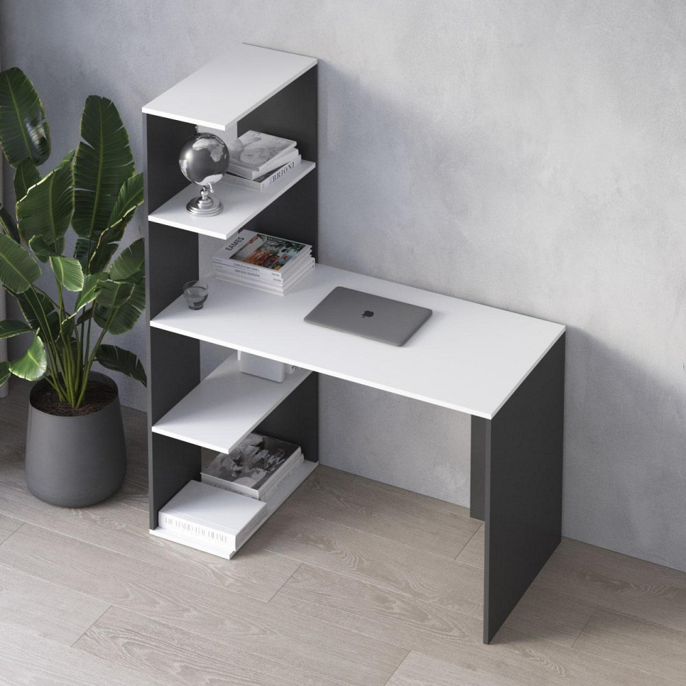 Комп’ютерний стіл VAYS M-16, письмовий з боковим стелажем зліва, ЛДСП, 120×60×148 см - для дому, навчання, офісу Львів - фото 2