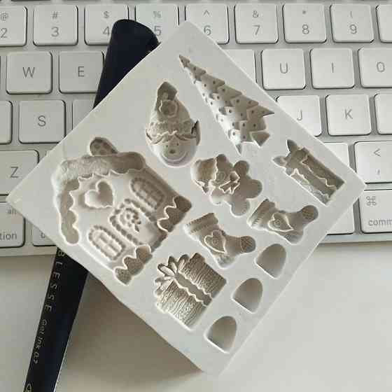 Молд новогодний 80 на 80 мм серый Киев