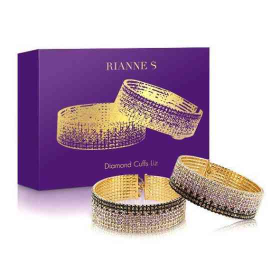 Лакшери наручники-браслеты с кристаллами Rianne S: Diamond Cuffs, подарочная упаковка Sex Aura Киев