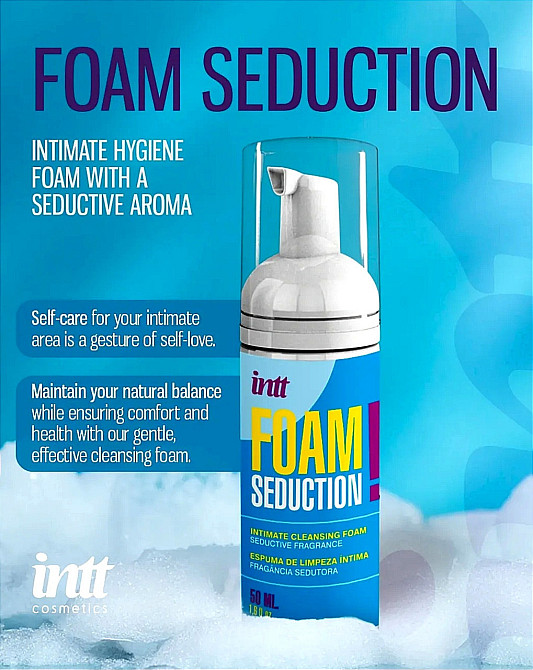 Піна для інтимної гігієни Intt FOAM SEDUCTION! унісекс, з ароматом, 50 мл Sex Aura Київ - фото 2